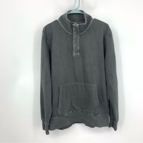 American Eagle Men Size Medium Sweatshirt Super Soft Pullover Top Gray 1/4 Snap - Picture 1 of 8